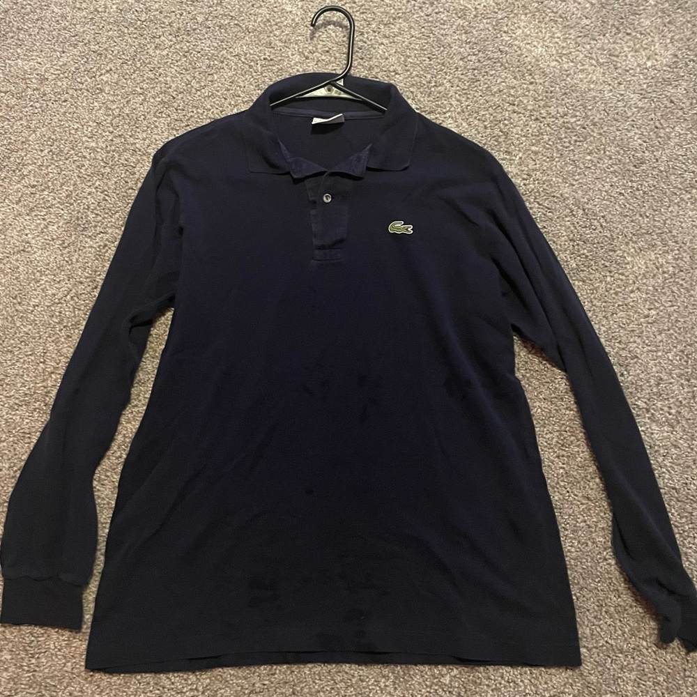 Navy 90’s Lacoste long sleeve polo shirt
Size (3) S-M - Single Stitch